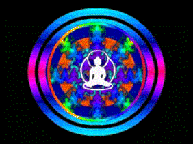 Pulsating Rainbow Buddhas