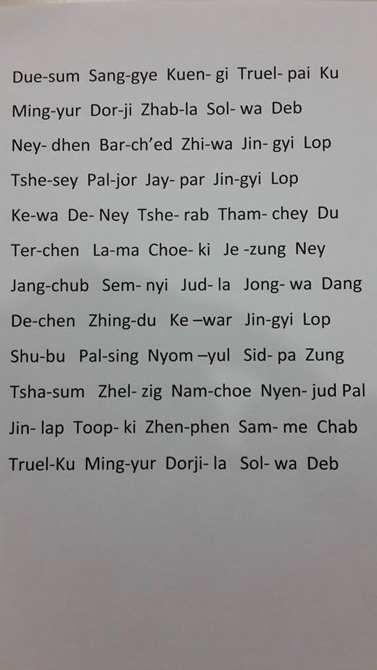 prayer from Tulku Tashi Palden