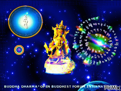 Vajrasattva Buddha over planet